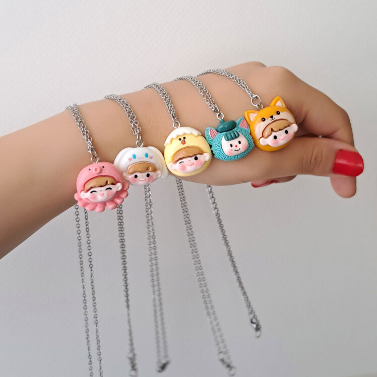 گردنبند فانتزی دخترانه صورتک