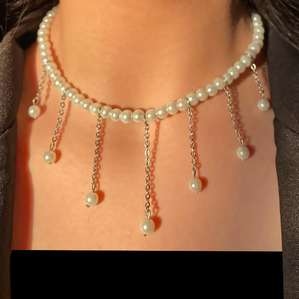  گردنبند مروارید آویزی 