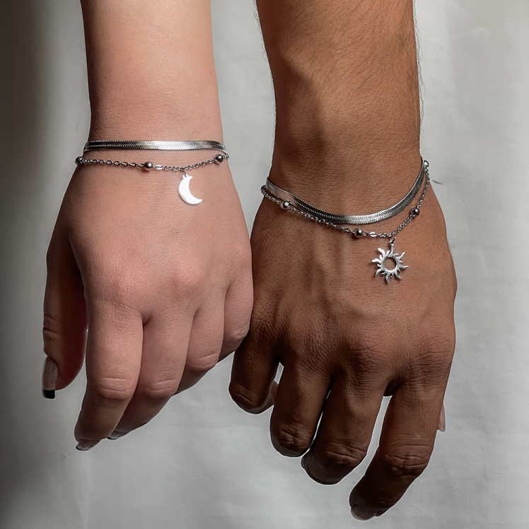 دستبند ست کاپلی استیل 