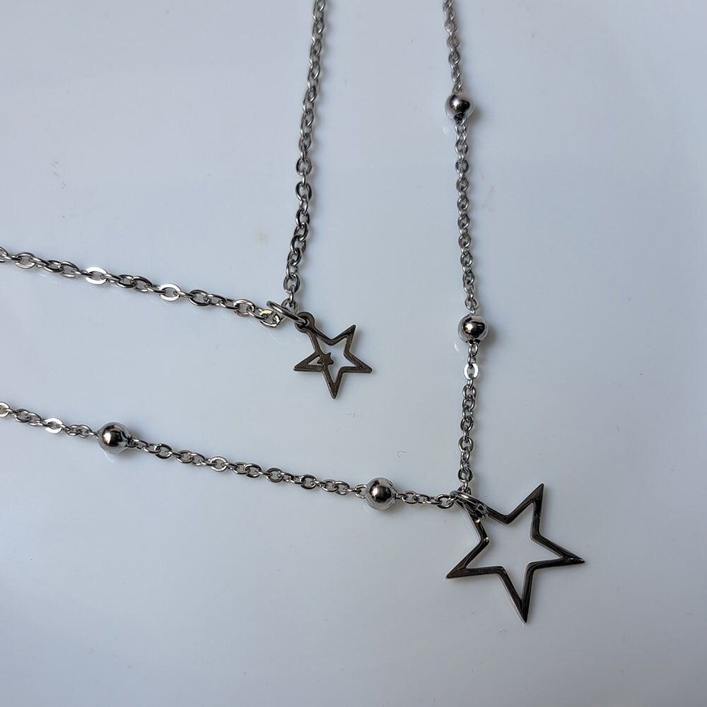 گردنبند دو ردیف ستاره