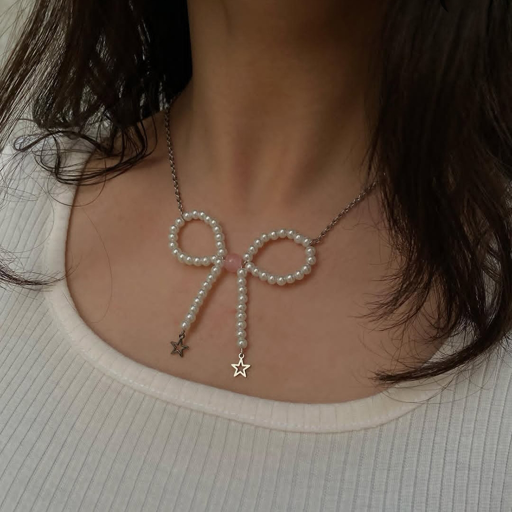  گردنبند پاپیون مرواریدی پینترستی 