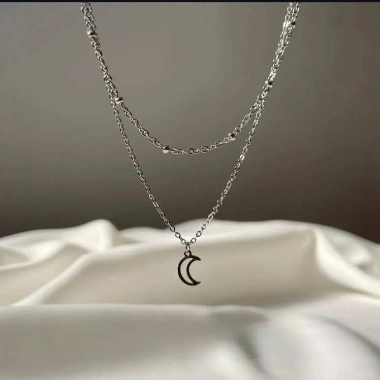 گردنبند دو لاین خلخال و ماه