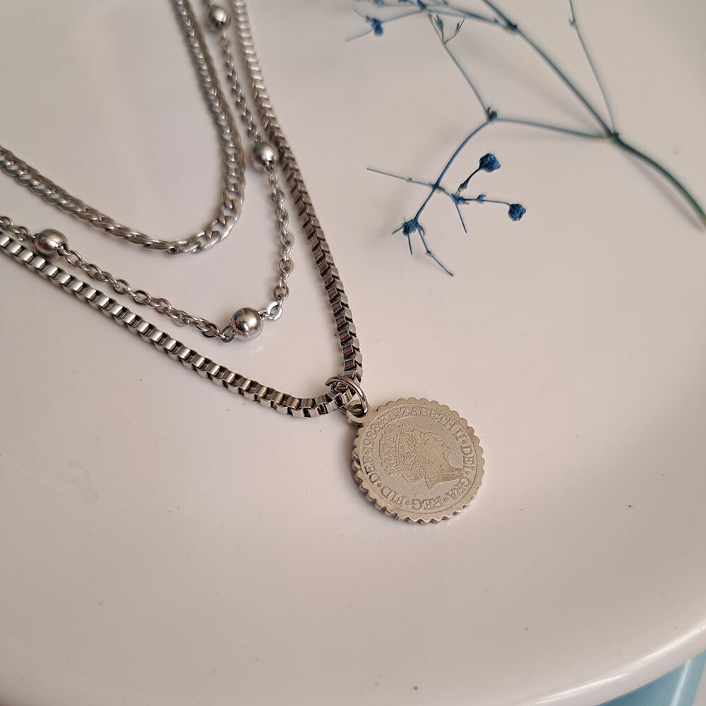  گردنبند سه لاین سکه الیزابت 