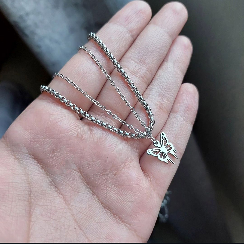  گردنبند استیل دو لاین لونا 