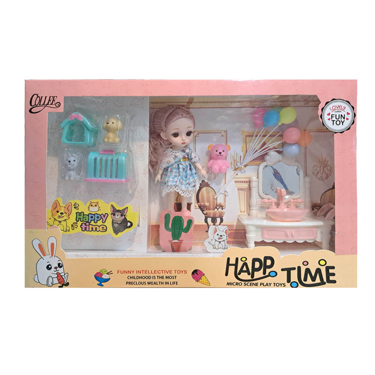 اسباب بازی دختر به همراه پت