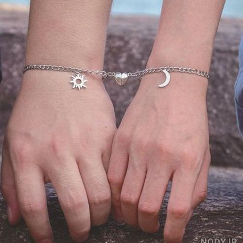  دستبند ست دوستی ماه و خورشید مگنتی 