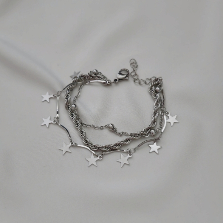 دستبند سه ردیفه ستاره بارون و طنابی