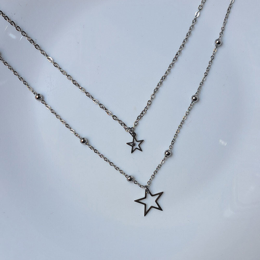 گردنبند دو ردیف ستاره