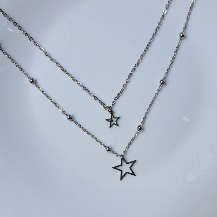 گردنبند دو ردیف ستاره 