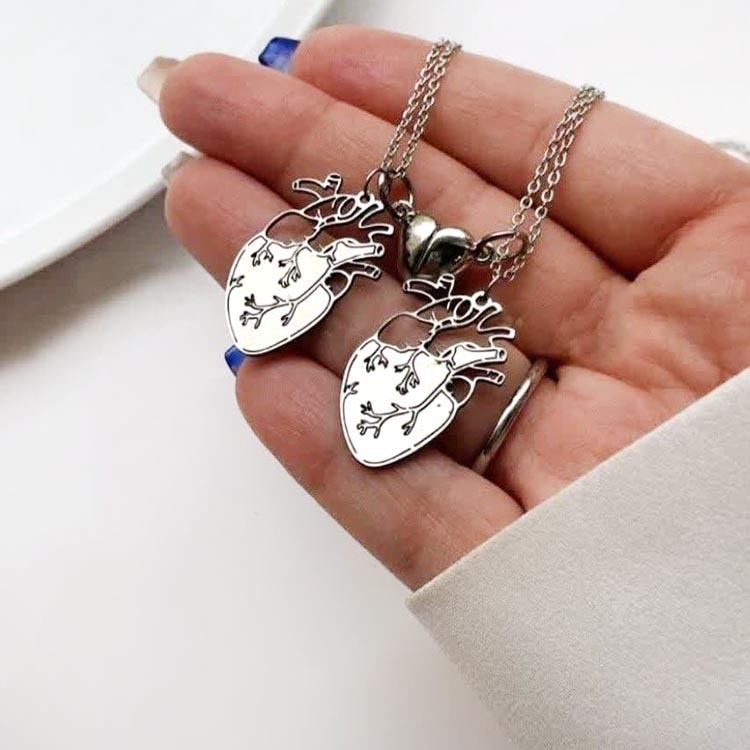  گردنبند ست دوستی قلب آناتومی مگنتی 