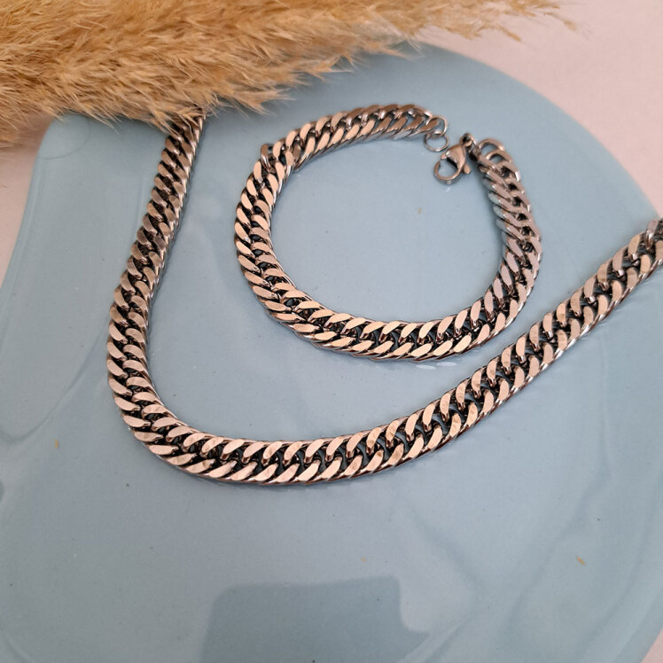 گردنبند و دستبند ست کلاسیک 