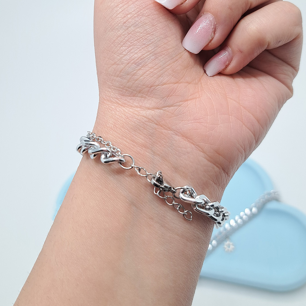  دستبند استیل دو لاین مینیمال 