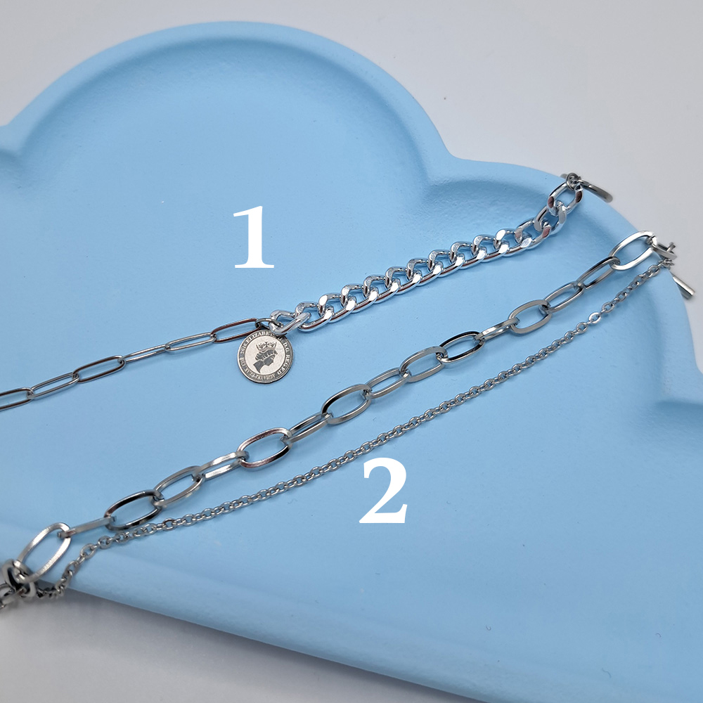 دستبند استیل الیزابت با قفل تی