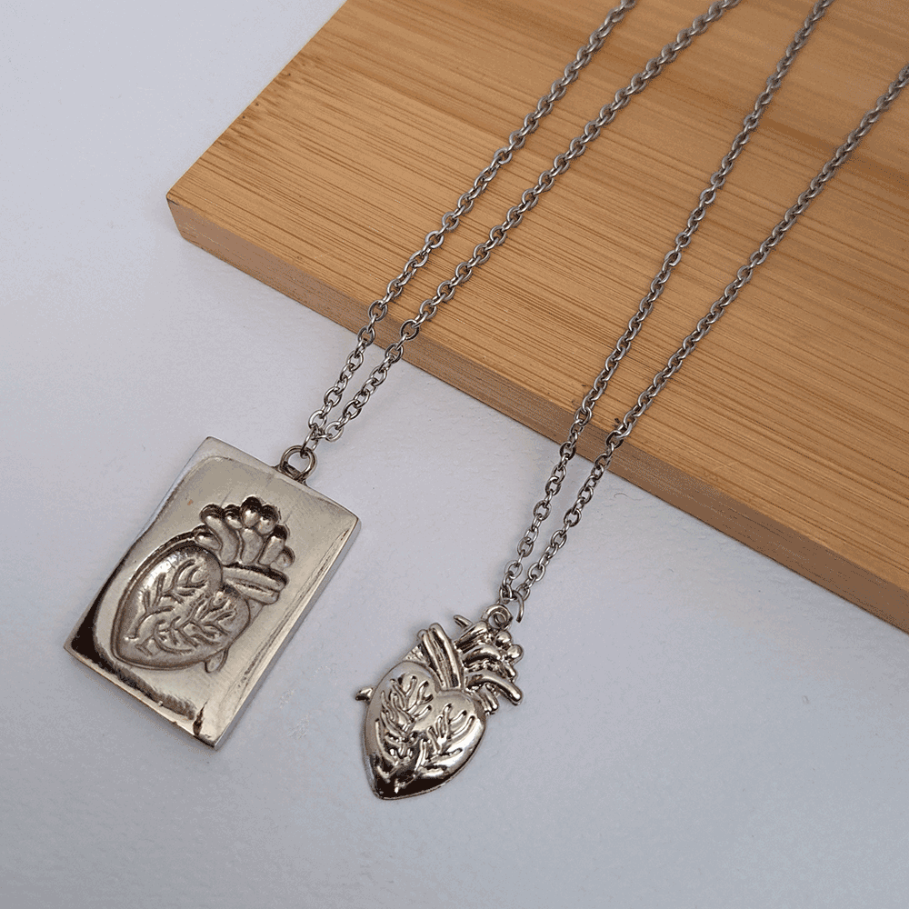  گردنبند مدل قلب ست دو عددی 