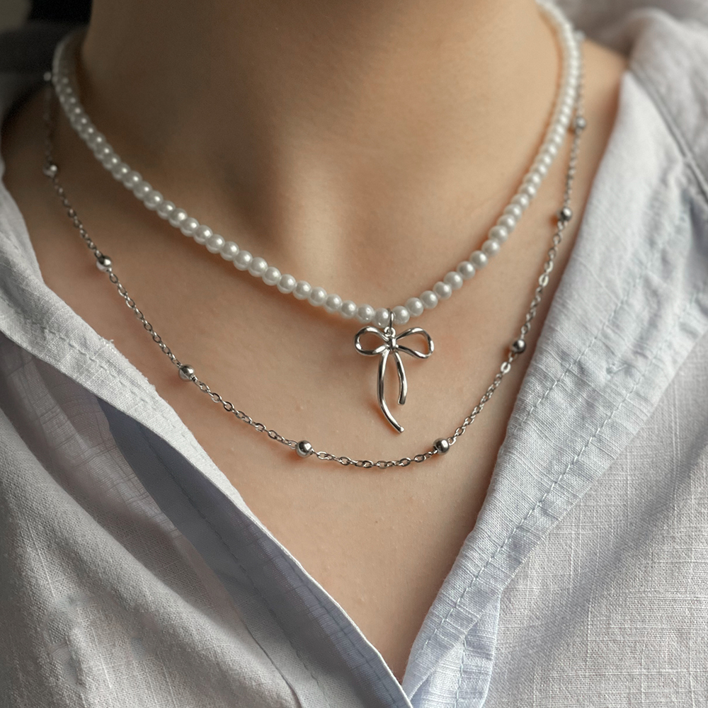  گردنبند دو لاین پاپیونی 