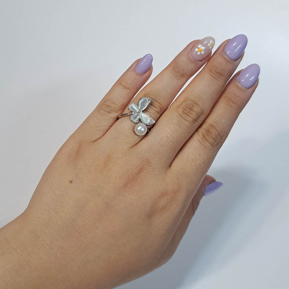  انگشتر جواهری طرح پروانه شیک 