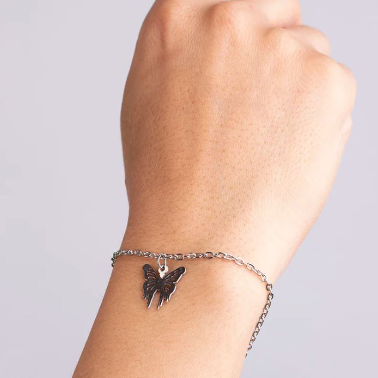  دستبند استیل پروانه لونا مینیمال 