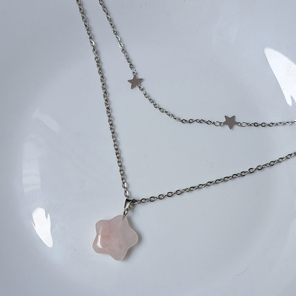  گردنبند دو لاین ستاره سنگی 