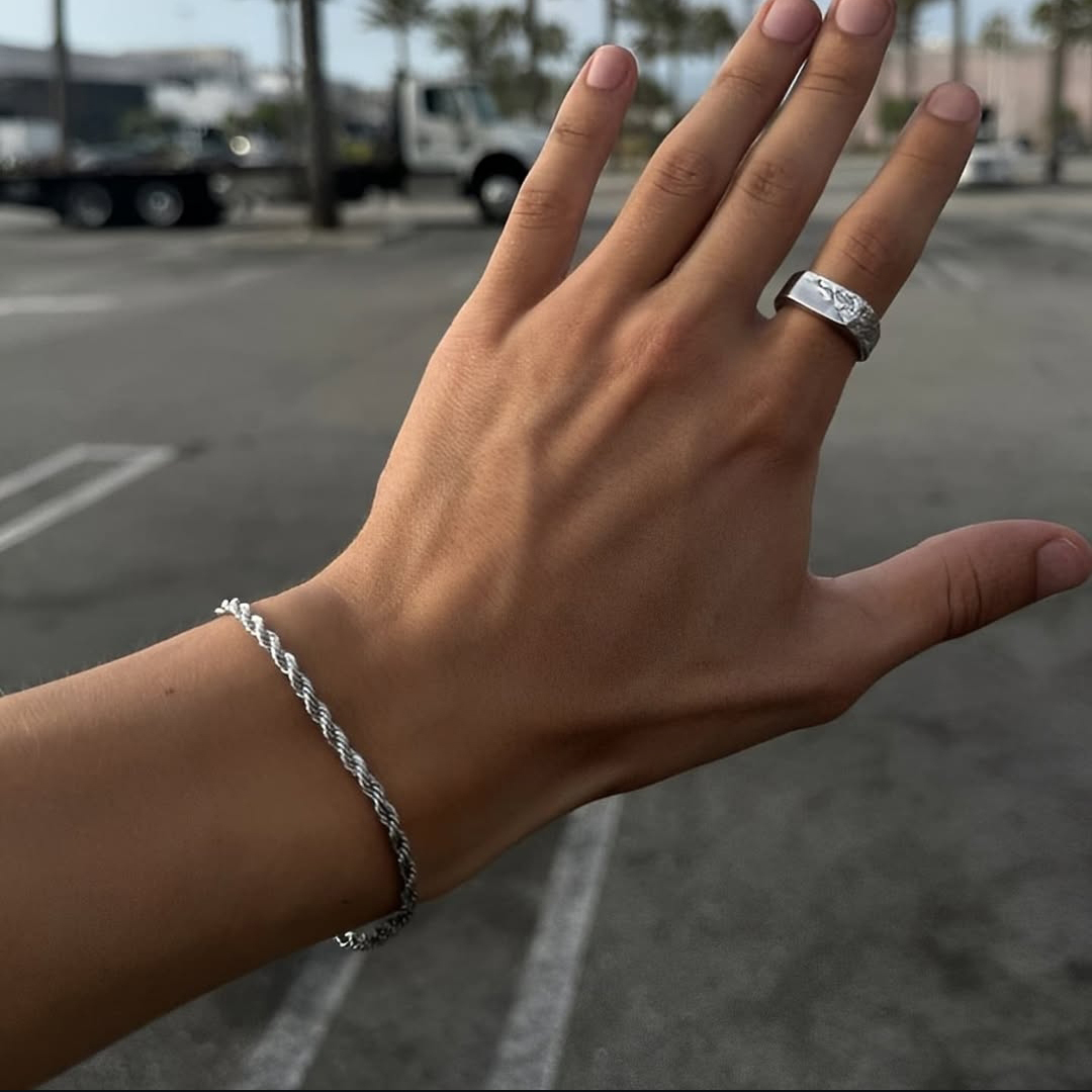 دستبند استیل طنابی