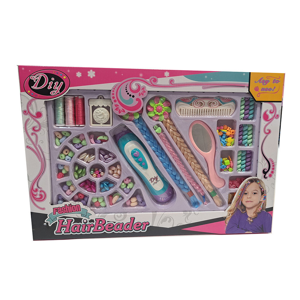  دستگاه بافت مو به همراه مهره و گیس رنگی 