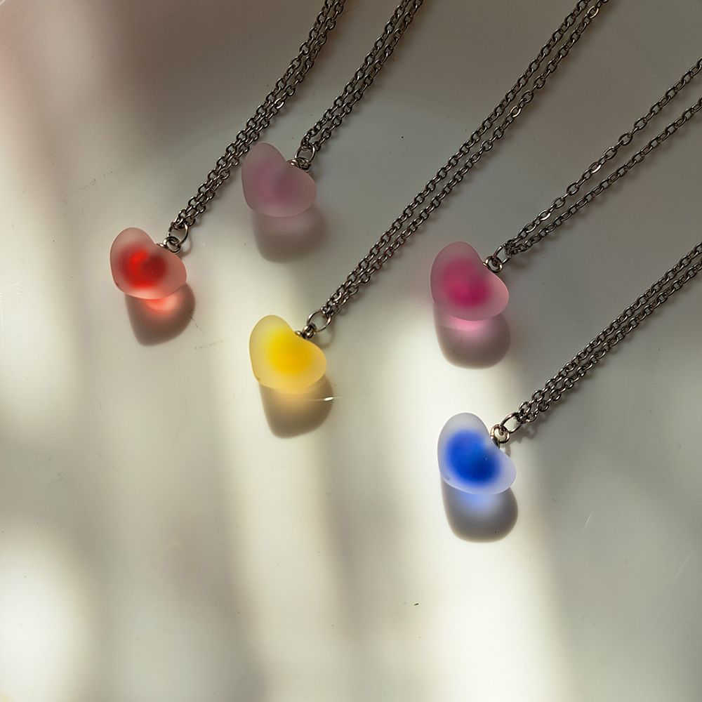  گردنبند قلب فانتزی مات 