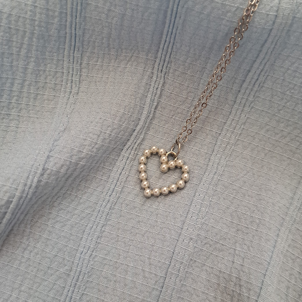  گردنبند قلب مرواریدی مینیمال 