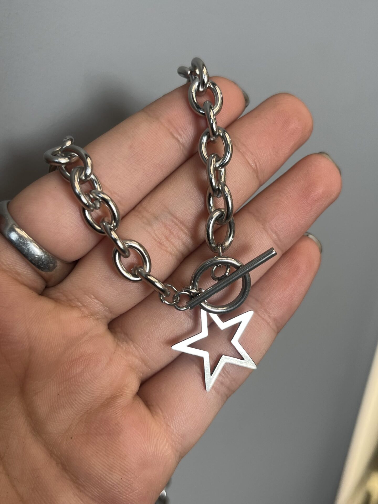  گردنبند دو لاین استیل ستاره 