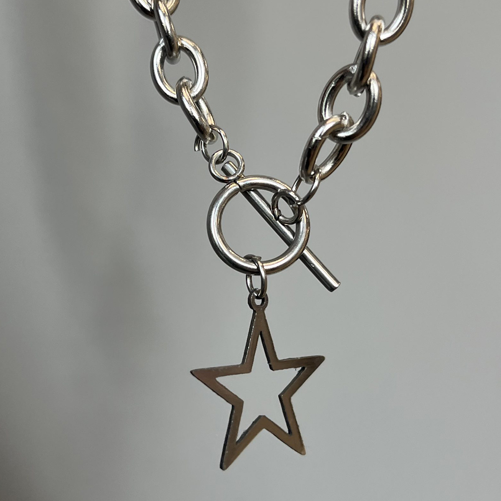  گردنبند دو لاین استیل ستاره 