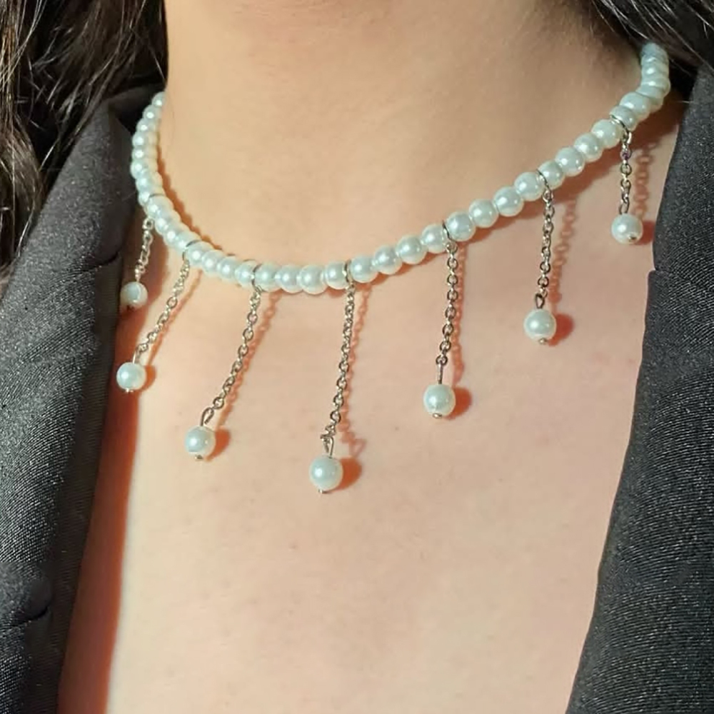  گردنبند مروارید آویزی 