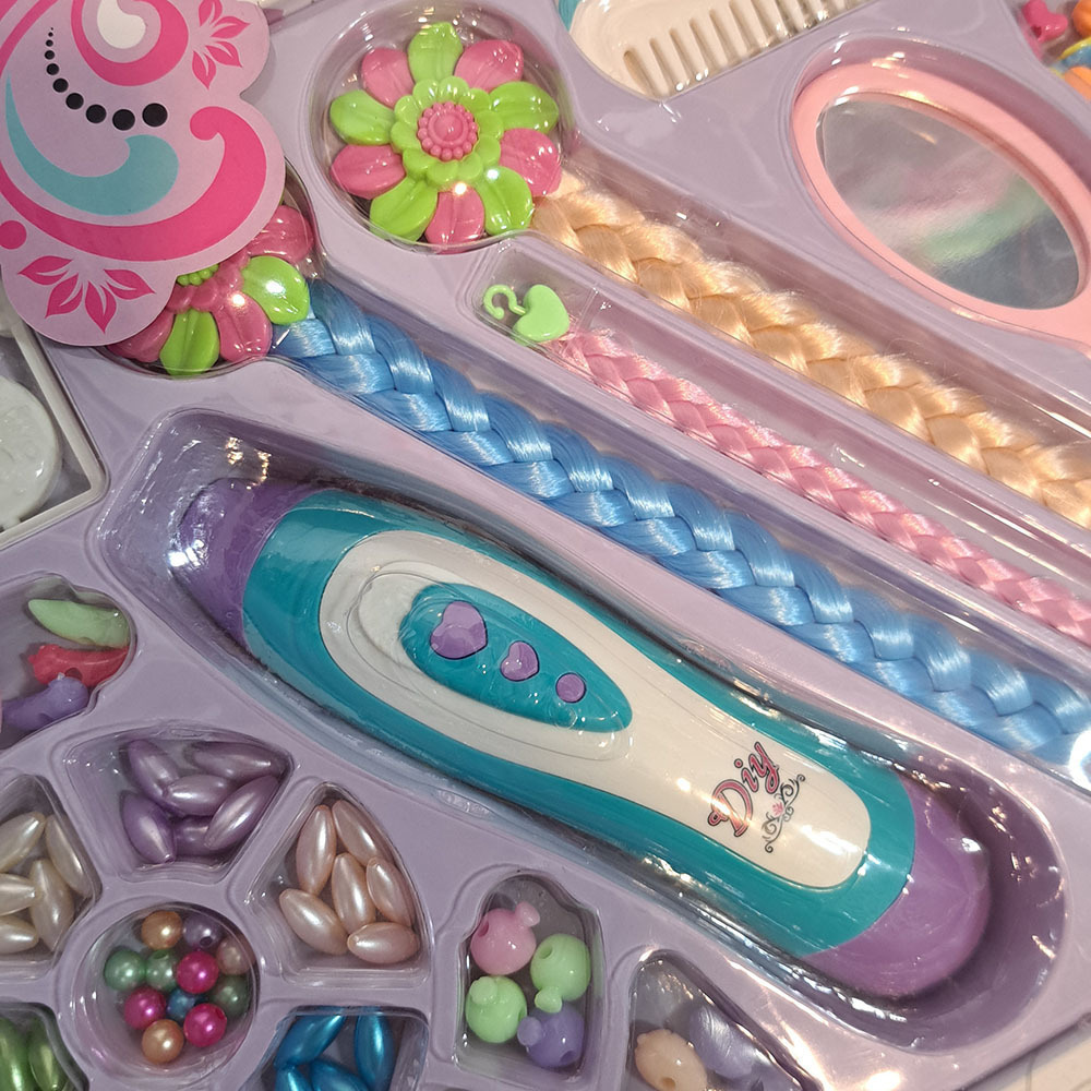  دستگاه بافت مو به همراه مهره و گیس رنگی 