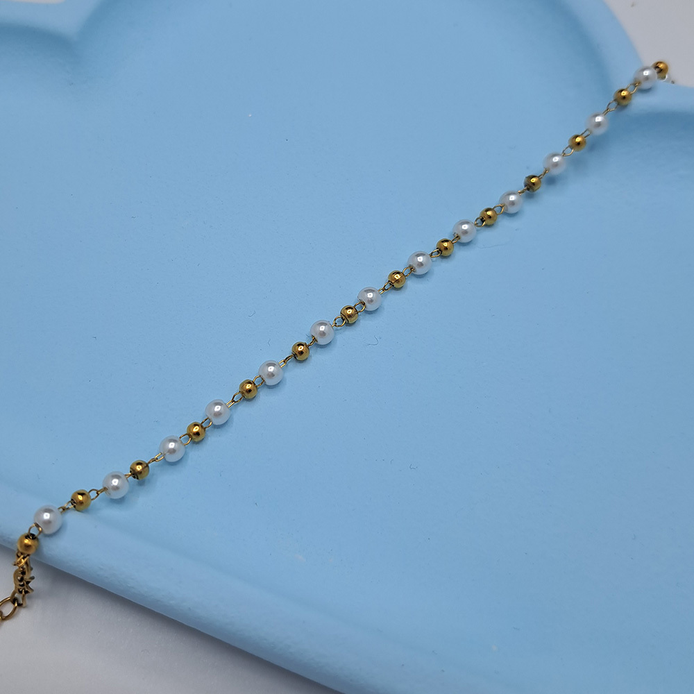 دستبند خلخال و مروارید ترکیبی