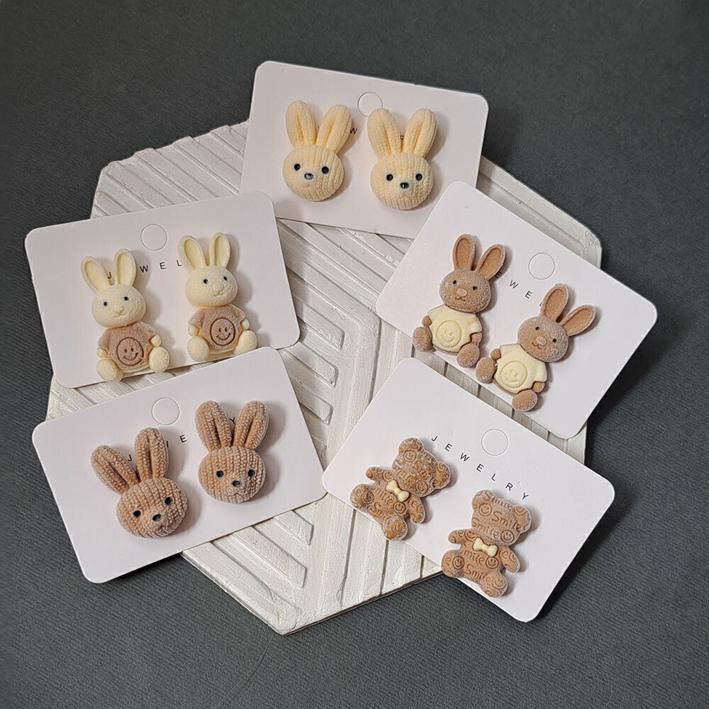 گوشواره های مخملی فانتزی خرگوش و خرس