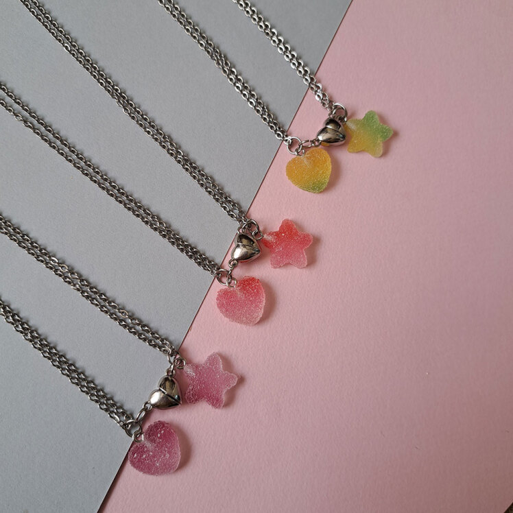 گردنبند ست مگنتی قلب و ستاره