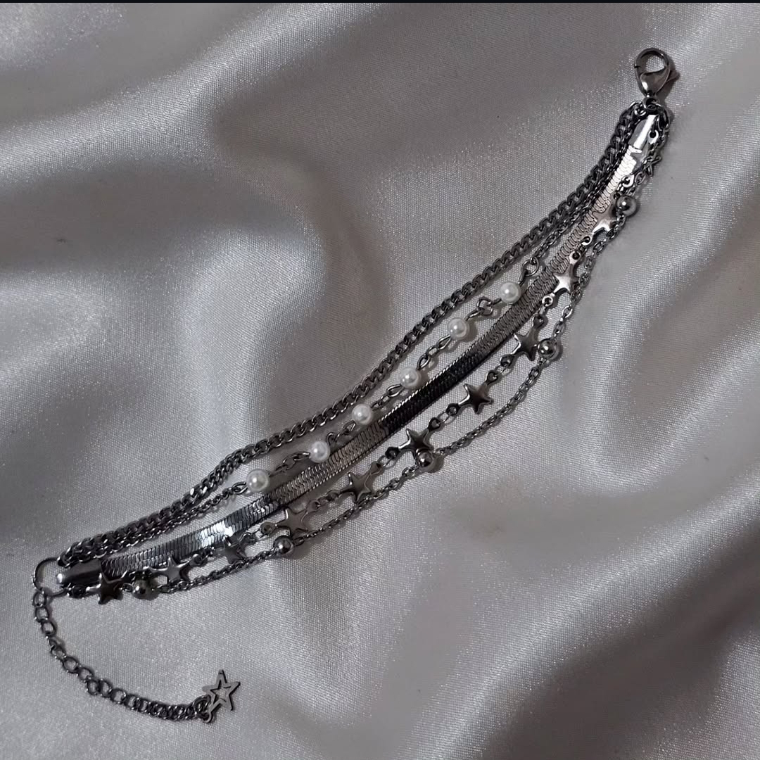 دستبند استیل ترکیبی ستاره