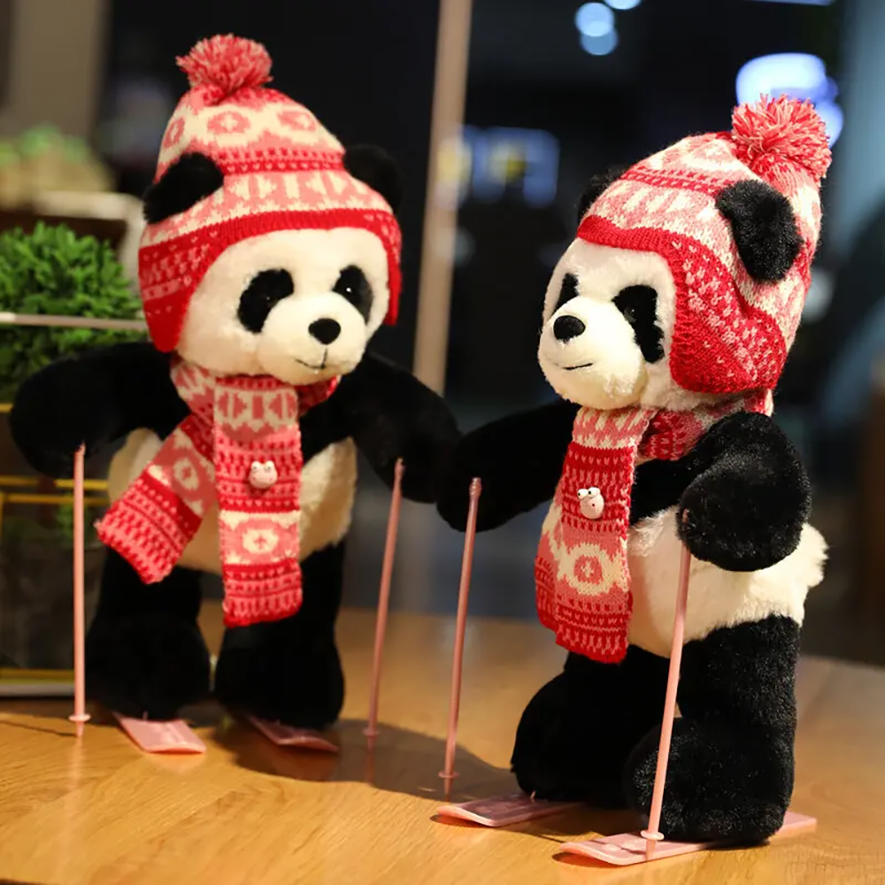  عروسک اورجینال پاندا اسکی باز 30 سانت 